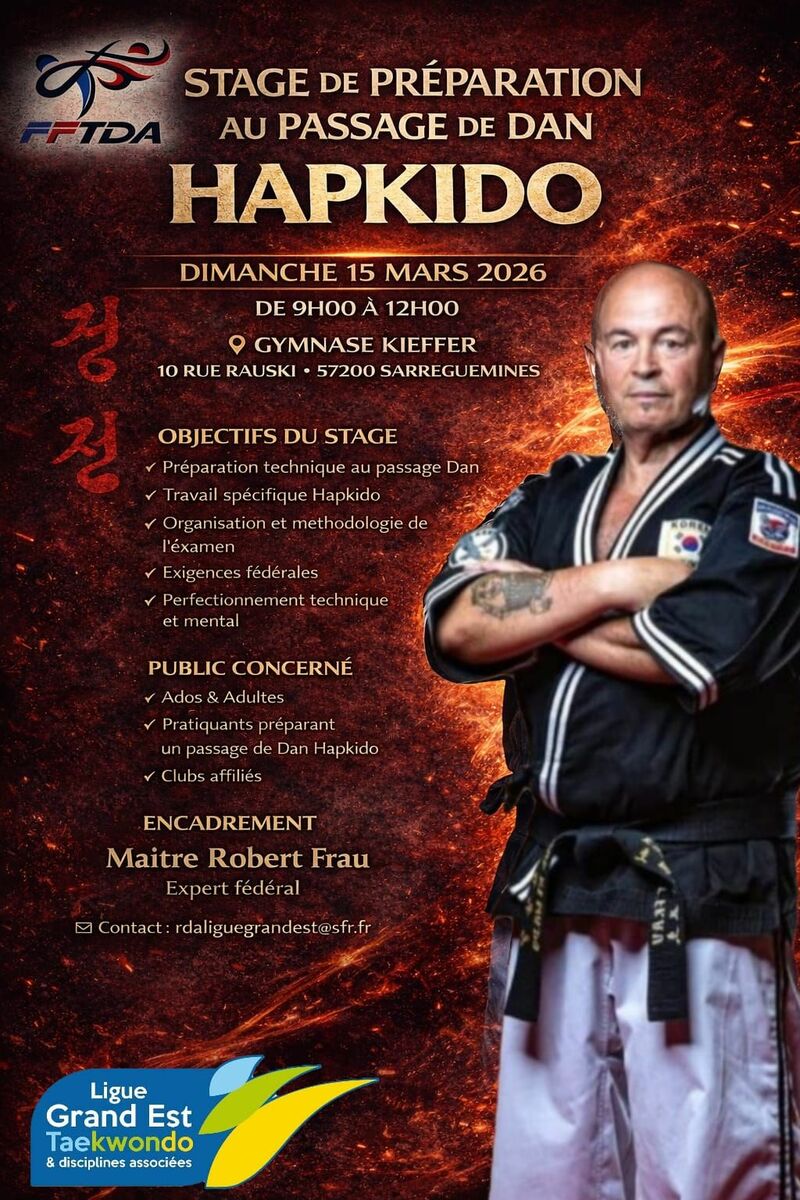 STAGE PREPARATION GRADE HAPKIDO 15/03/2026